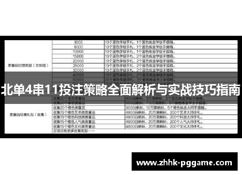 北单4串11投注策略全面解析与实战技巧指南